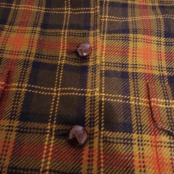 Bianca Nygard Wool Plaid Vintage Blazer Jacket Shoulder Pads Made in Canada - Picture 4 of 9